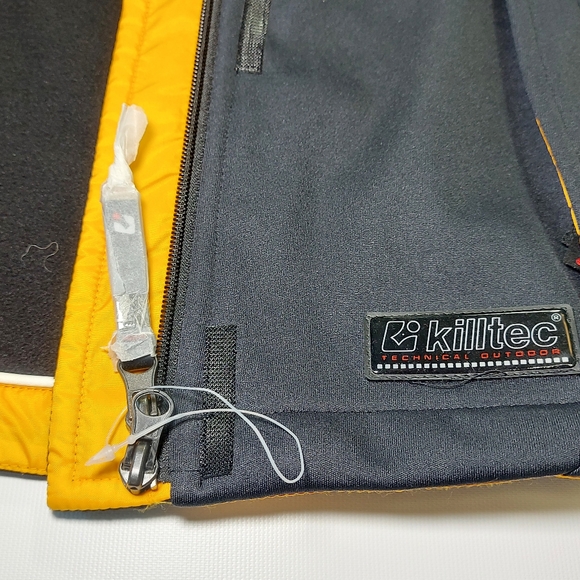 NWOT Killtec Technical Outdoor Fleece Lined Black Yellow Vest, 8 - Picture 9 of 10